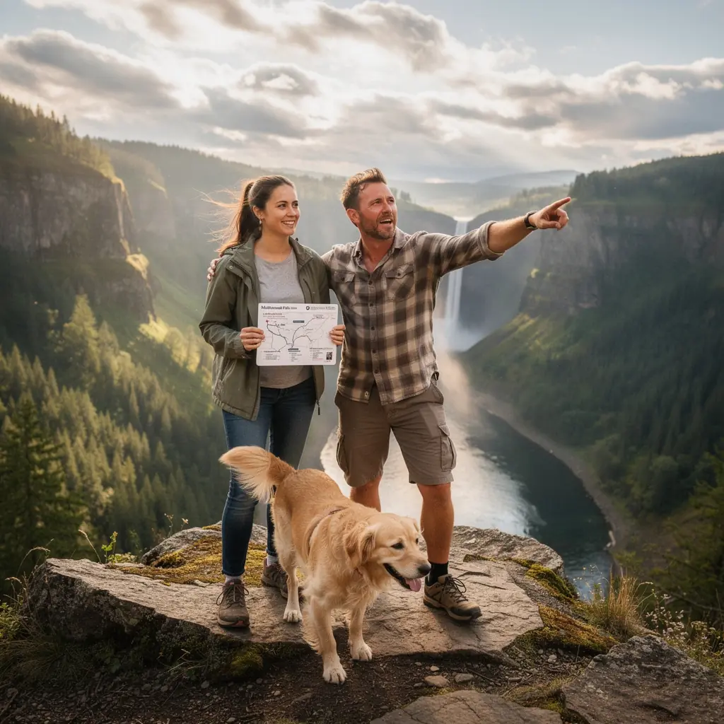 Печать маршрута с красивыми видами и информацией о местных достопримечательностях.